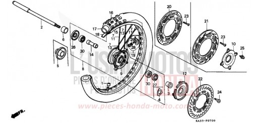 ROUE AVANT CR125RF de 1985